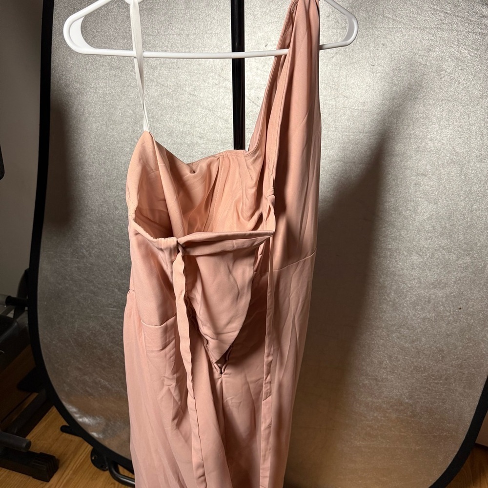 Blush One-Shoulder Maxi Dress SIZE 16 - Picture 5 of 6